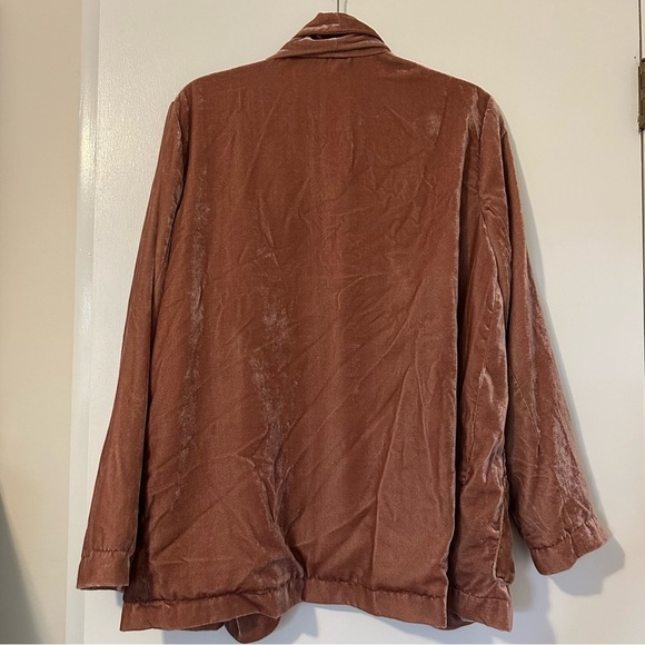 XiRENA Vintage Velvet Old Rose Jax Open Front Jacket Womens Medium - Picture 3 of 10